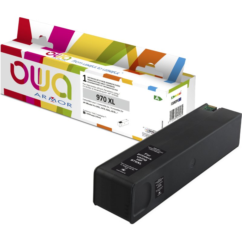 Cartouche d'encre remanufacturée OWA - haute capacité - Noir - pour HP 970XL B