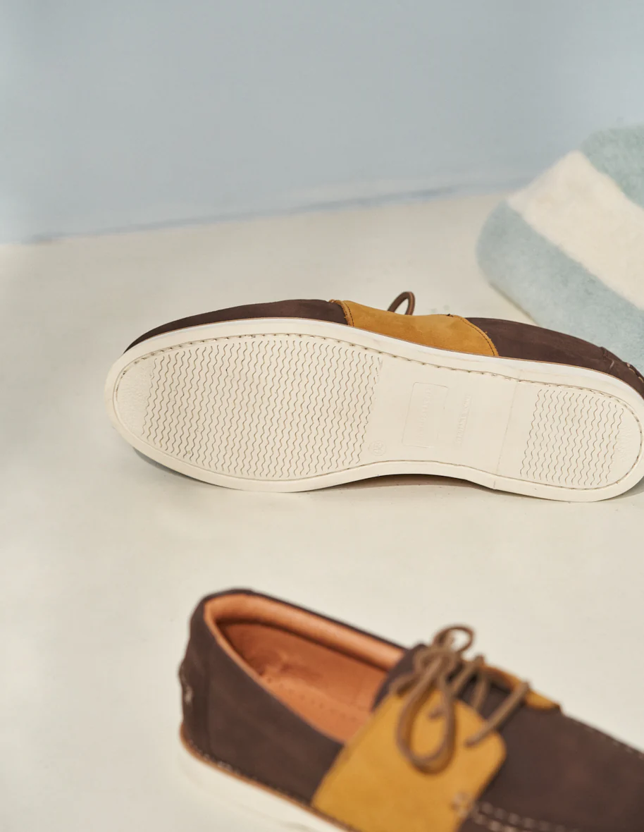 Chaussures Bateau Marin - Nubuck marron et noisette