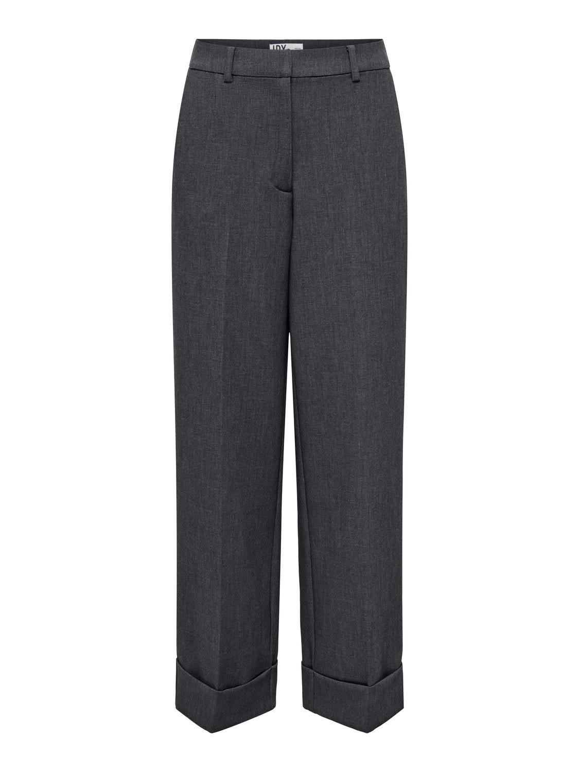 JDYFAITH Hohe Taille Gerade geschnitten Anzughose Dark Grey Melange