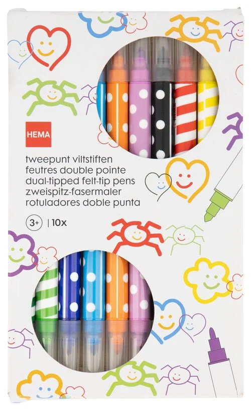 10 feutres à double pointe