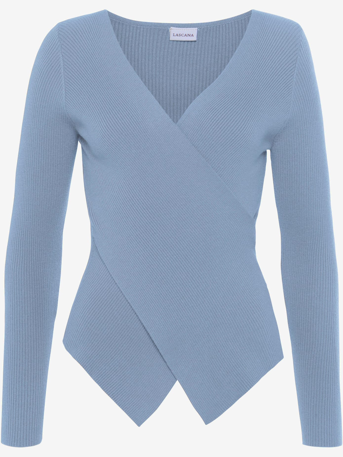 Pull en tricot effet cache-cœur croisé devant
