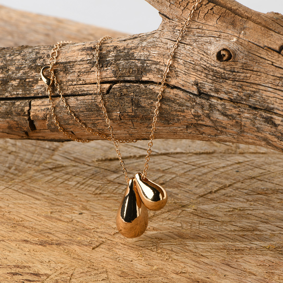 Gina Benotti Damen Kette mit Tropfen-Anhänger gold