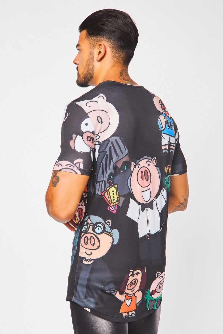 T-shirt noir Mister pig