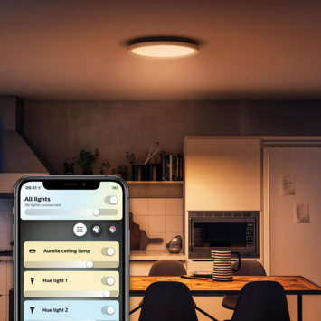 Philips Hue paneellamp Aurelle wit - warm tot koelwit licht 25W - rond - met dimmer switch