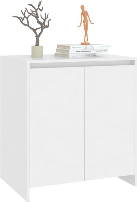 vidaXL - Dressoir - Wit - Bewerkt Hout - 2 Deuren