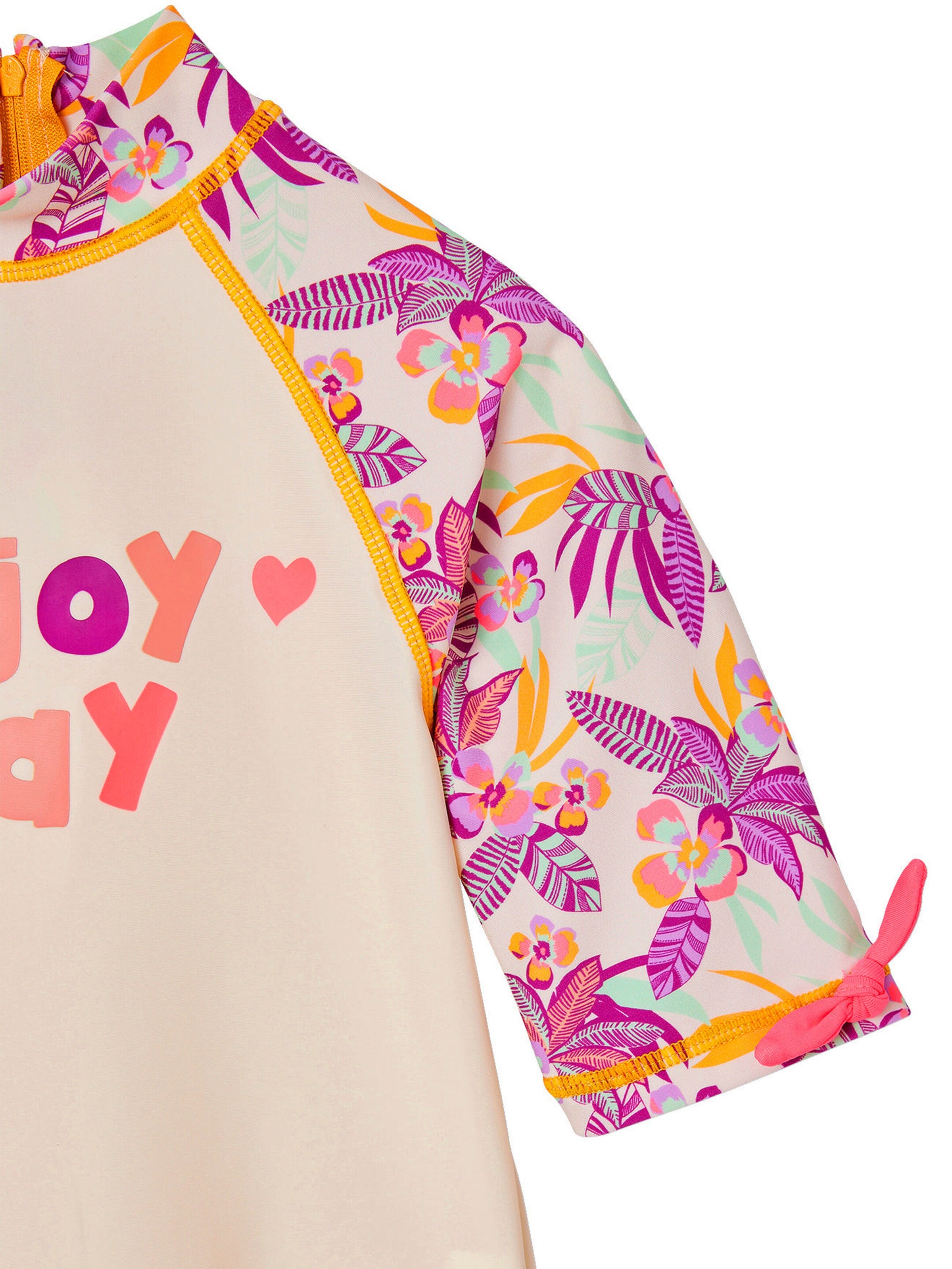 Vertbaudet Mädchen UV-Set: Shirt & Badehose wollweiß