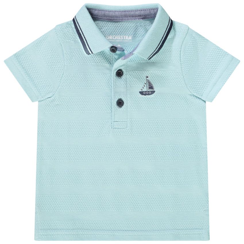 Polo manches courtes print fantaisie pour bébé garçon - Bleu