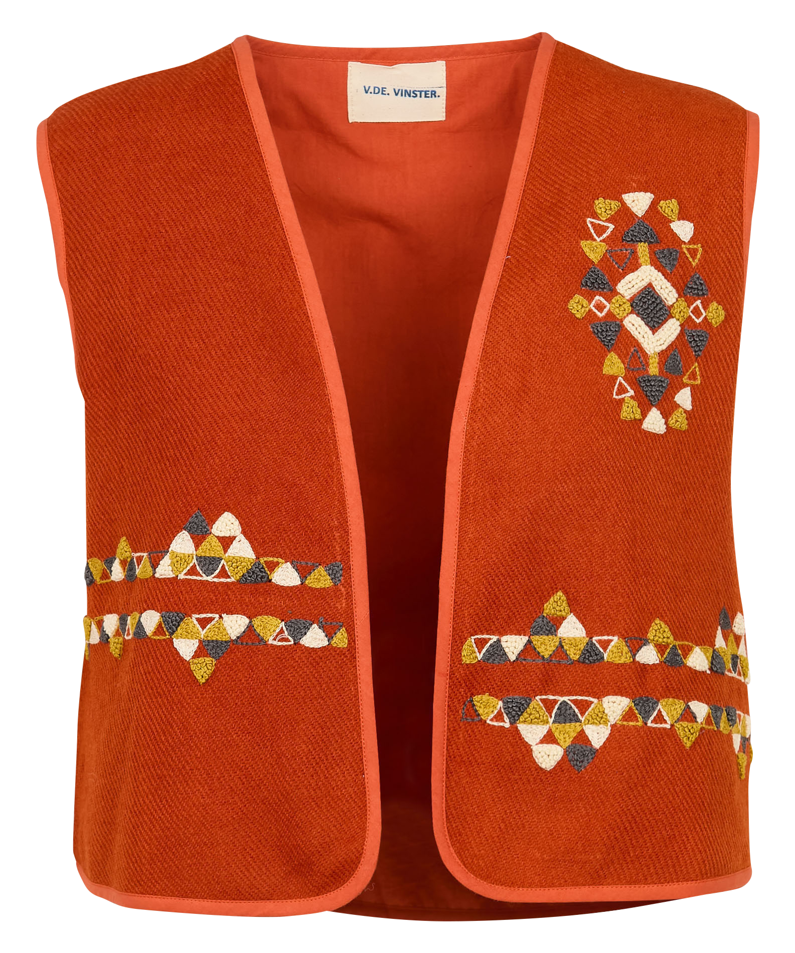 PLAYFUL - Boléro court en laine brodée | Orange