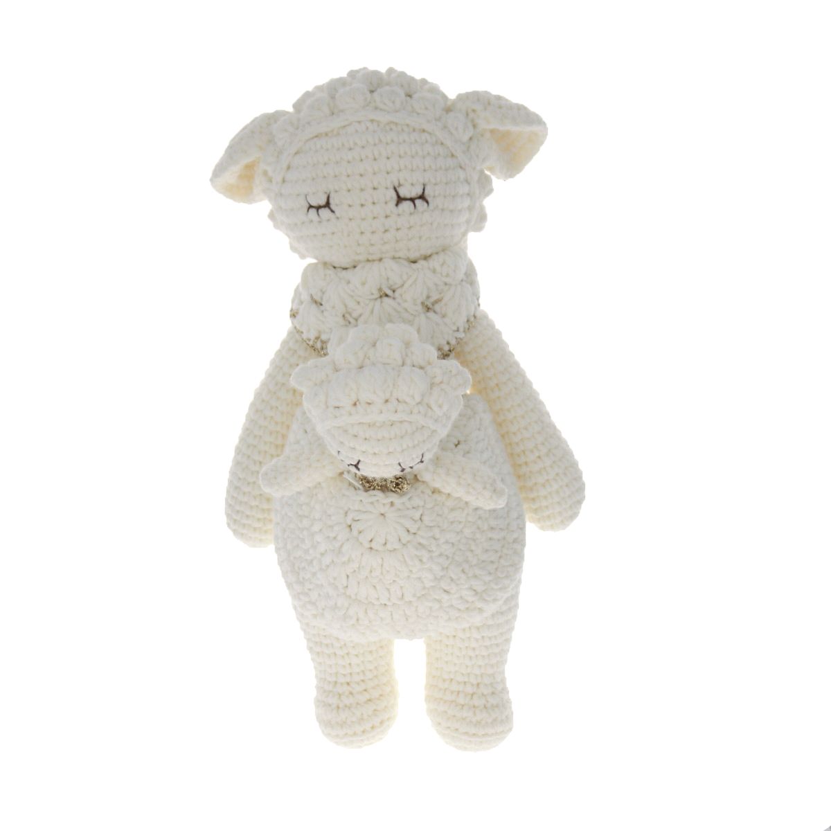 Maman mouton et son bébé en crochet Frisette