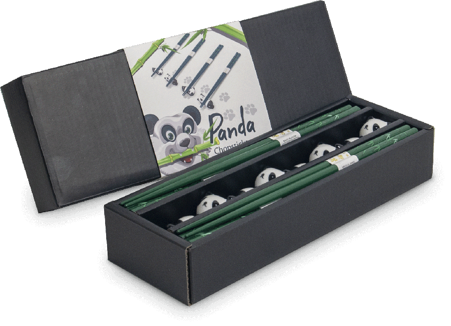 Set van 4 Panda Eetstokjes + Leggers