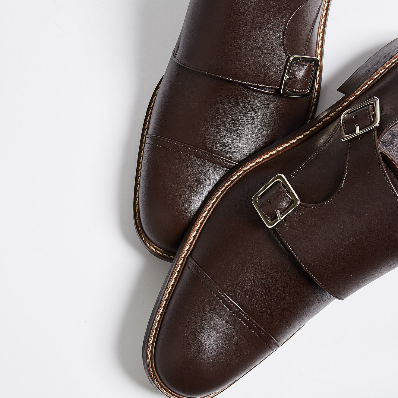 Klom Monks Guillaume  en Cuir lisse marron foncé