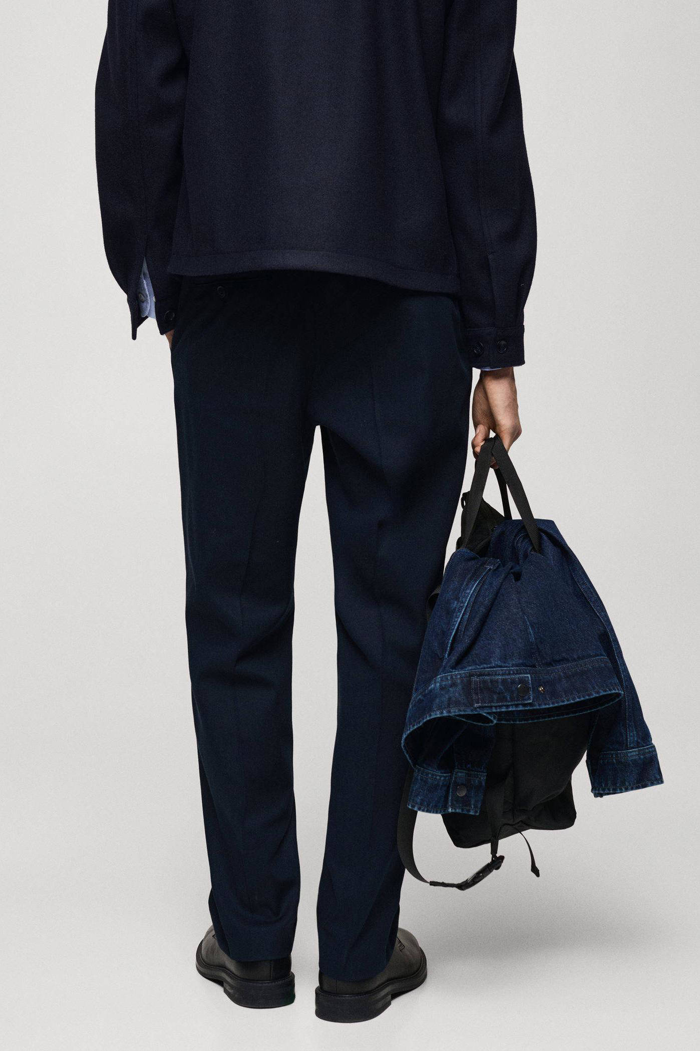 Mango Man straight pantalon donkerblauw