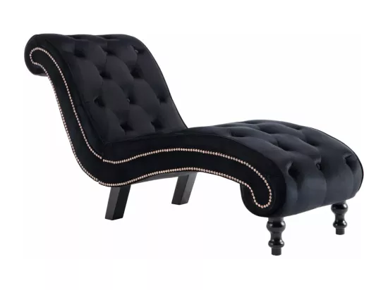 Prolenta Premium - Chaise longue Noir Velours