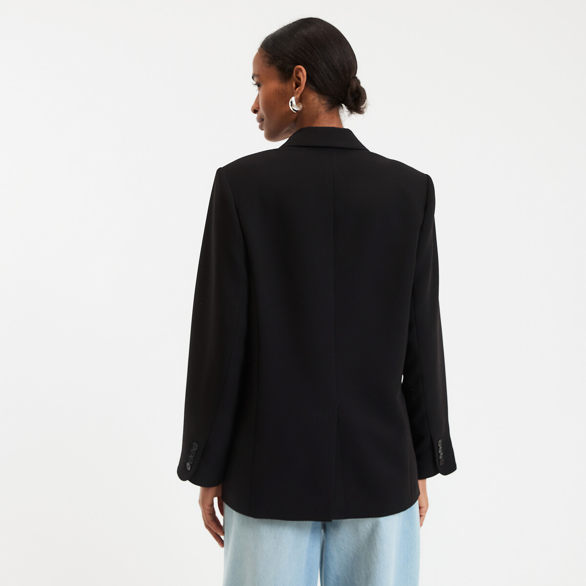 COLEÇÕES LA REDOUTE<br>Blazer longo oversized com botões assimétricos