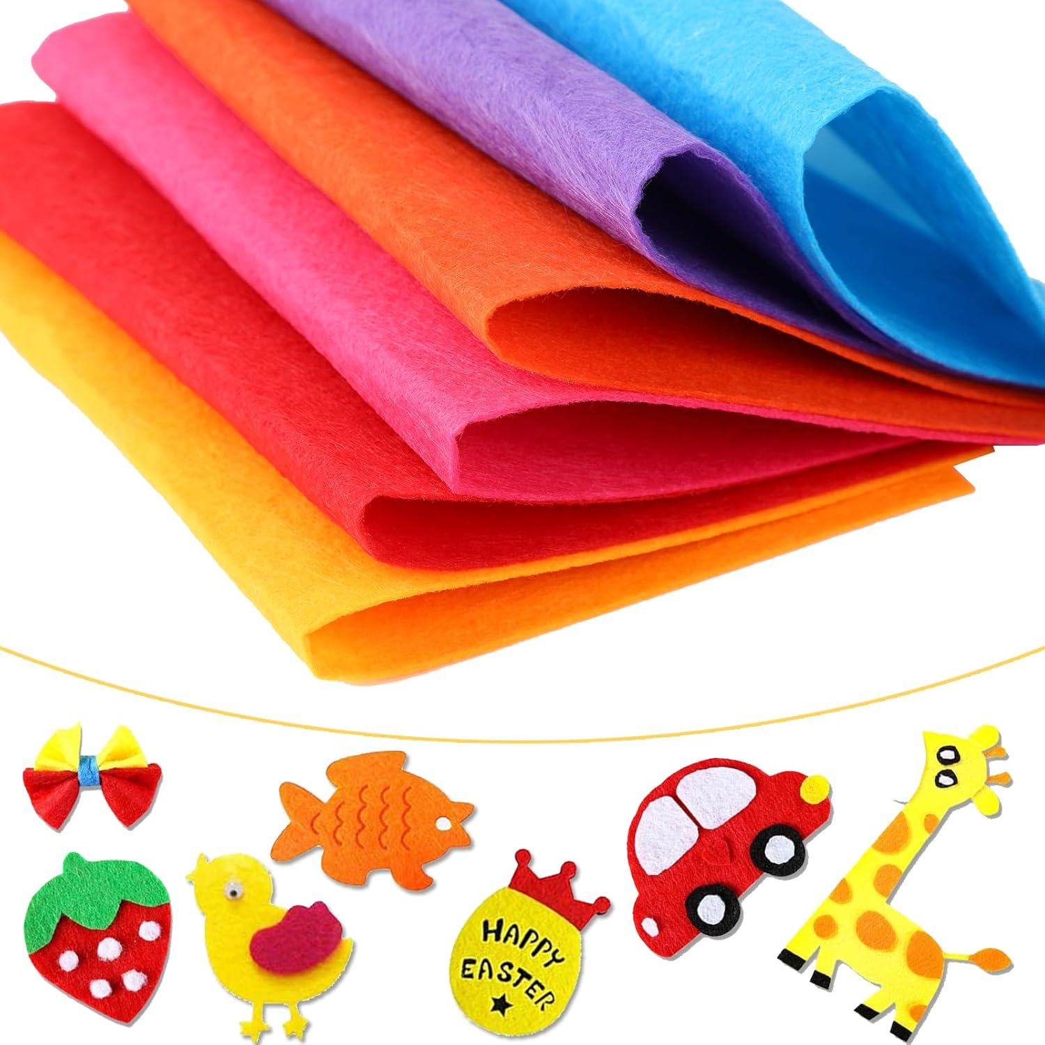 (20er Set) 10x10cm Filz Bögen DIY Bastel Platten Filzstoff Blätter - Assortiert