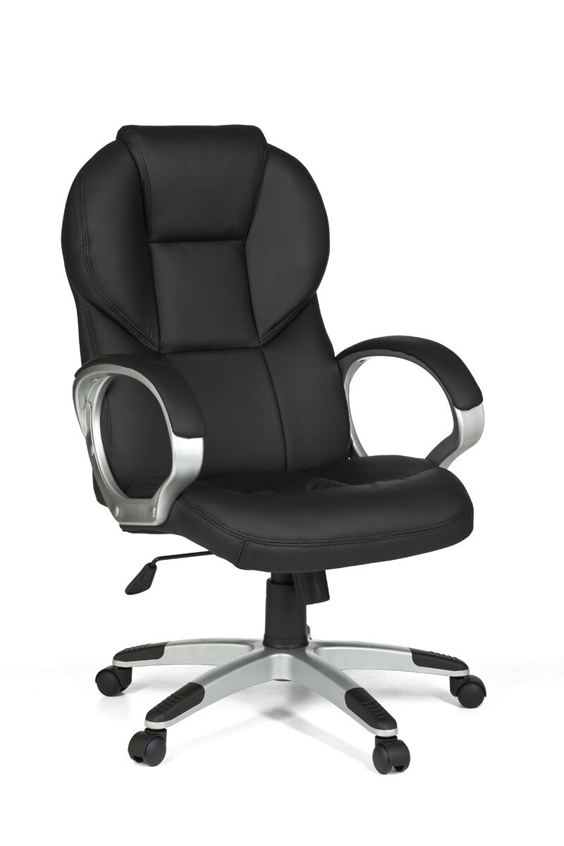 KADIMA DESIGN Chefsessel PALERMO, Lendenwirbelstütze, Wippmechanik, Nylon-Fußkreuz, schwarz/braun