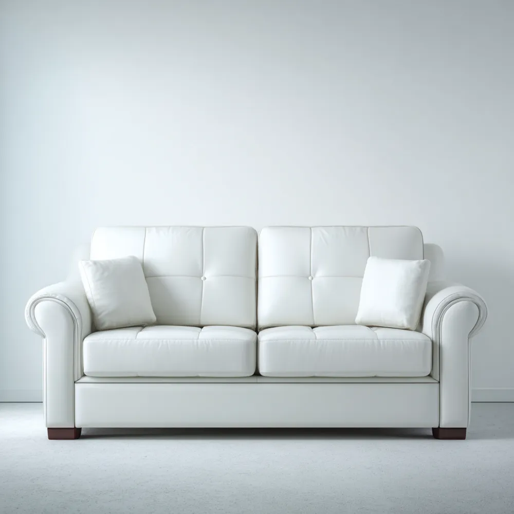 2-Sitzer-Sofa Leder 150x90x85 cm – Weiß – Klassisches Design