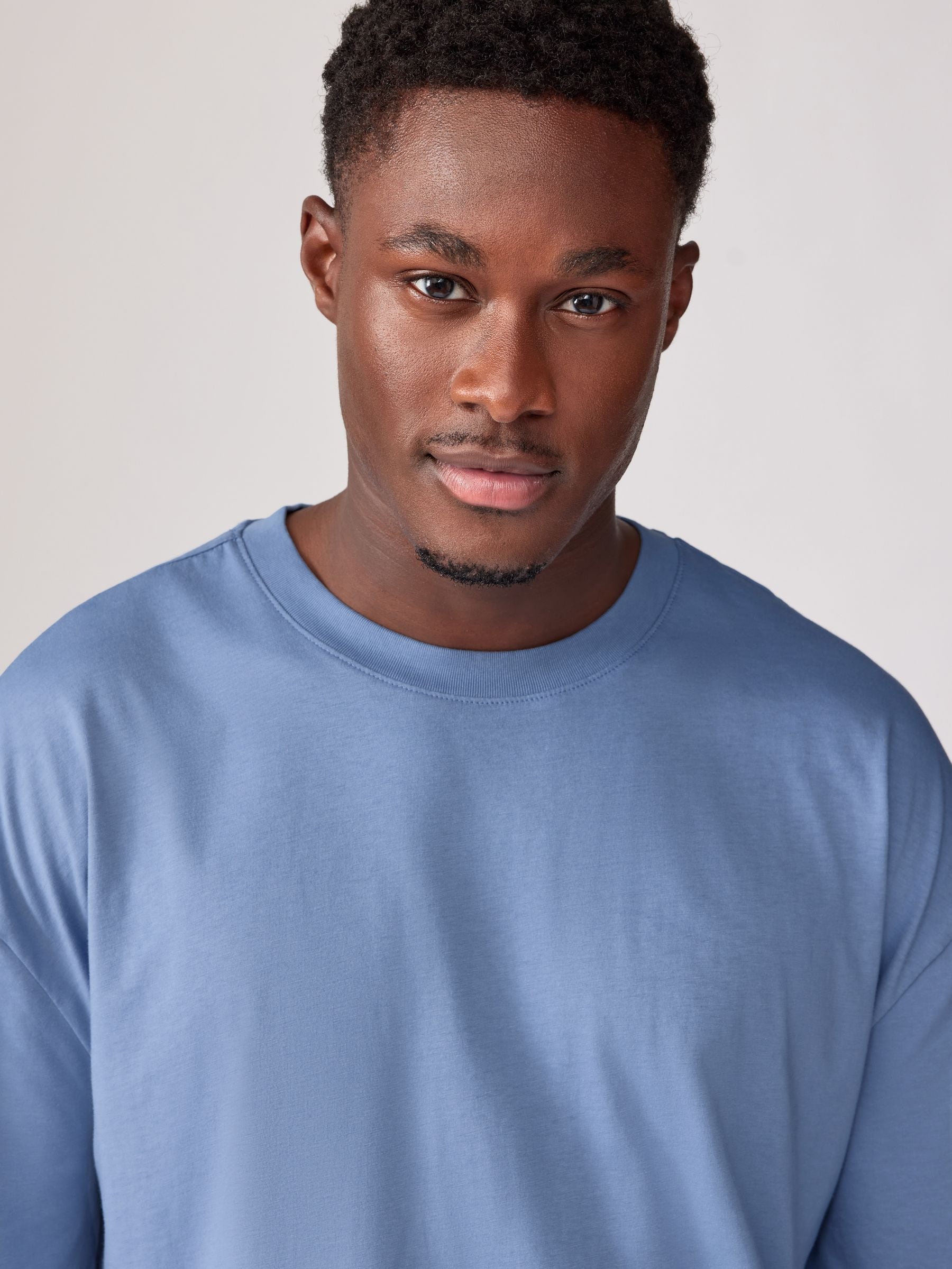 Blauw/Groen/Paars/Naturel - Essential Cotton T-Shirts Relaxed Fit 5 Pack