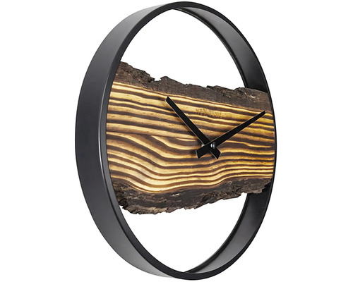 Wandklok Forest Large hout metaal Ø 30 cm