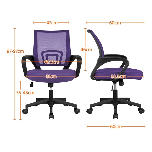 Yaheetech Bürostuhl Ergonomischer Schreibtischstuhl Drehstuhl Chefsessel mit Netzbezug Office Desk Chair