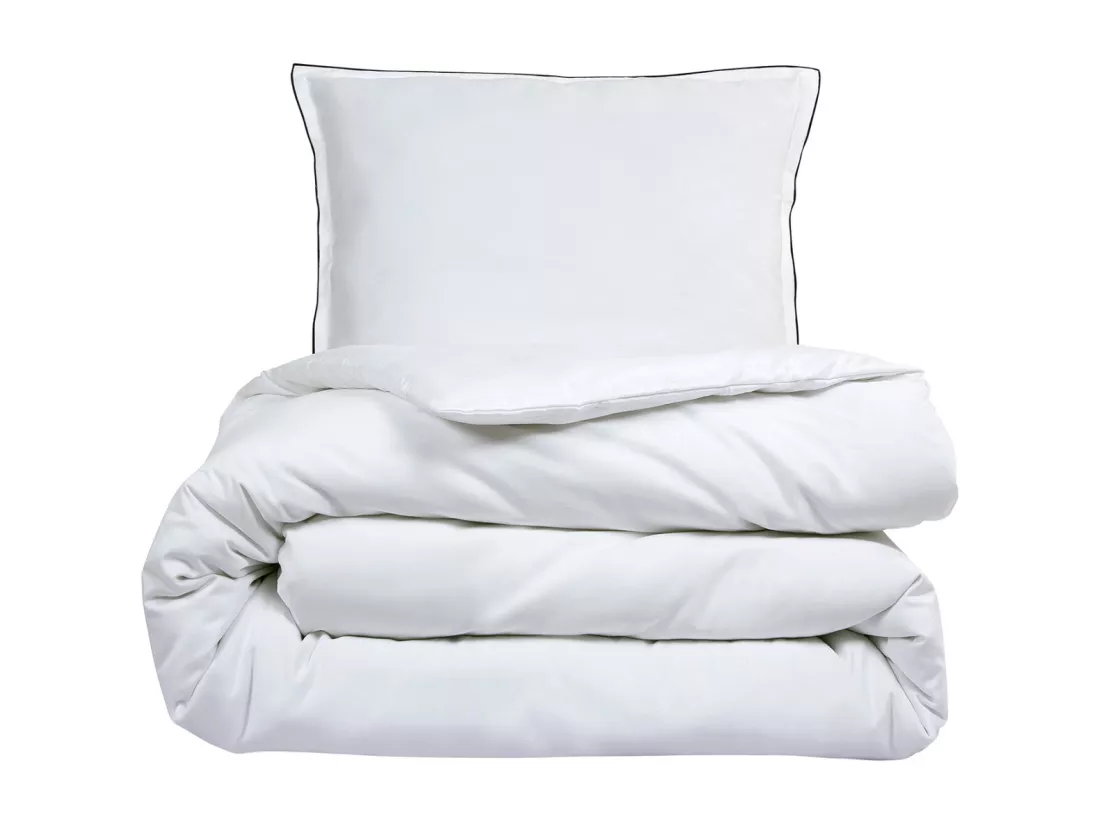 Parure de lit 2 personnes en satin de coton unie 240x220cm