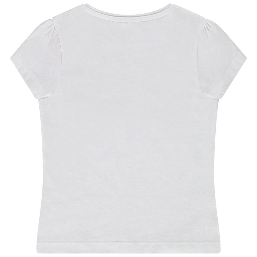 T-shirt manches courtes en jersey avec print fantaisie pour fille - Blanc