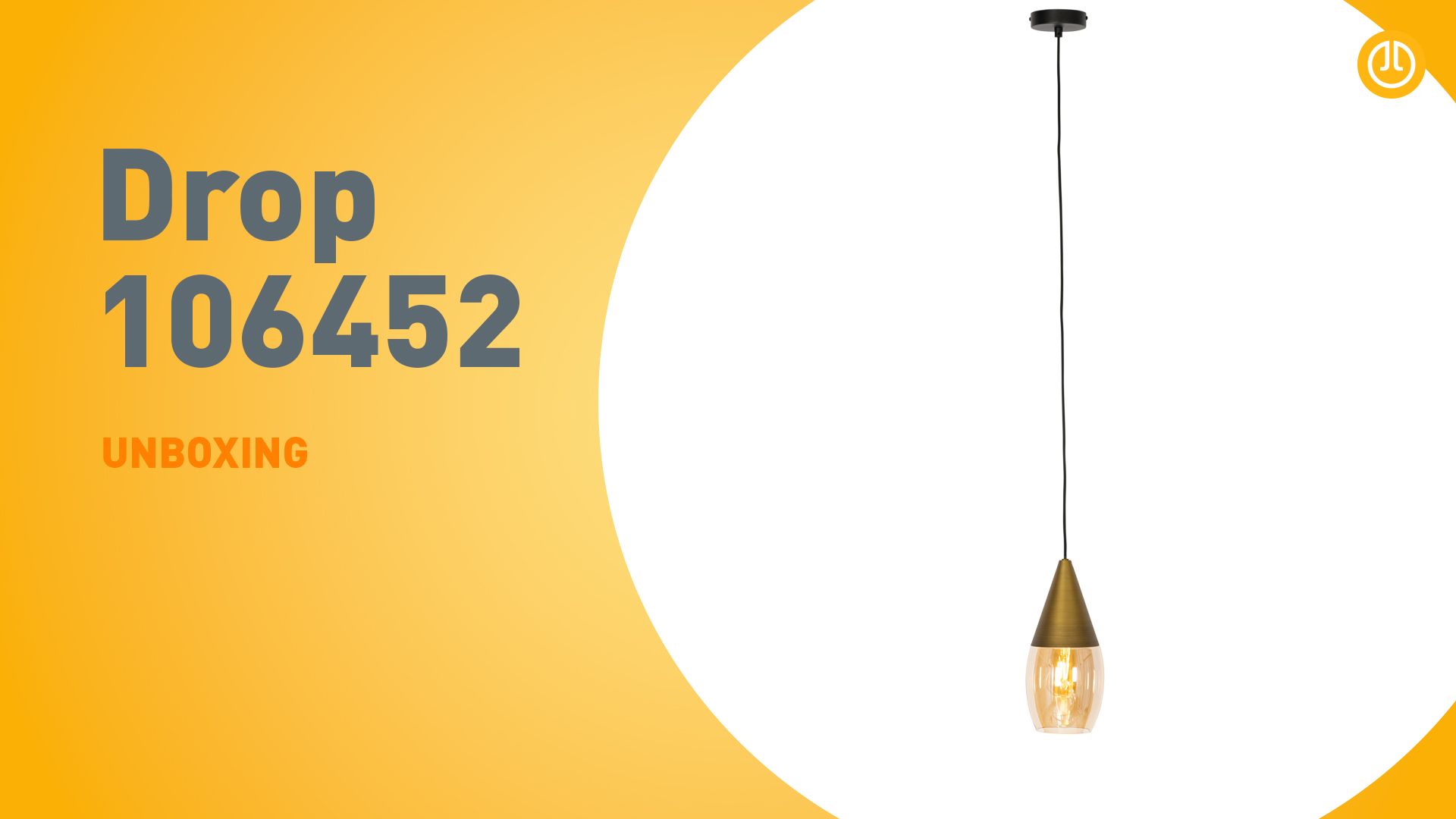 Moderne hanglamp goud met amber glas - Drop