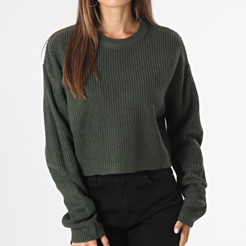 Pull Crop Femme Malavi Vert Kaki