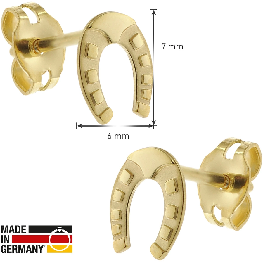 trendor Kinder Ohrringe Gold 333  8K Hufeisen Ohrstecker gold