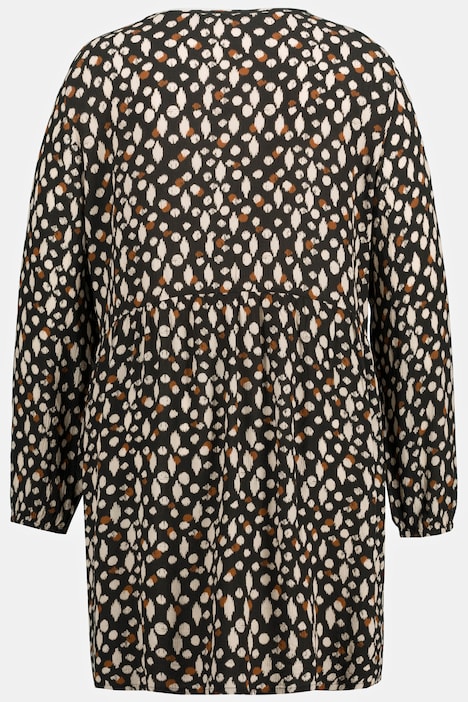 Minikleid, Hängerchen, A-Linie, Tunika-Ausschnitt, Langarm
