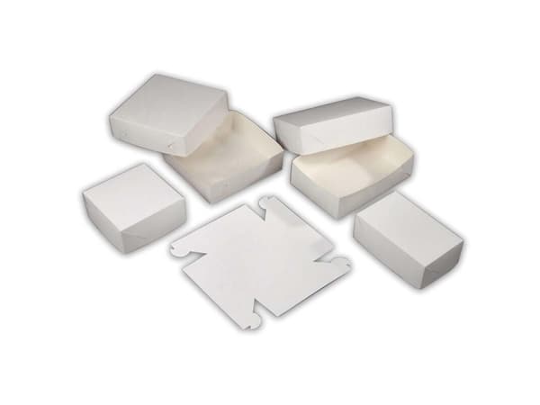 Kageæske fold selv nr 1 høj L150xB150xH75mm pap hvid,250 stk/krt