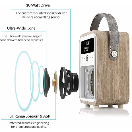 VQ Monty DAB+FM radio m. Bluetooth - træ