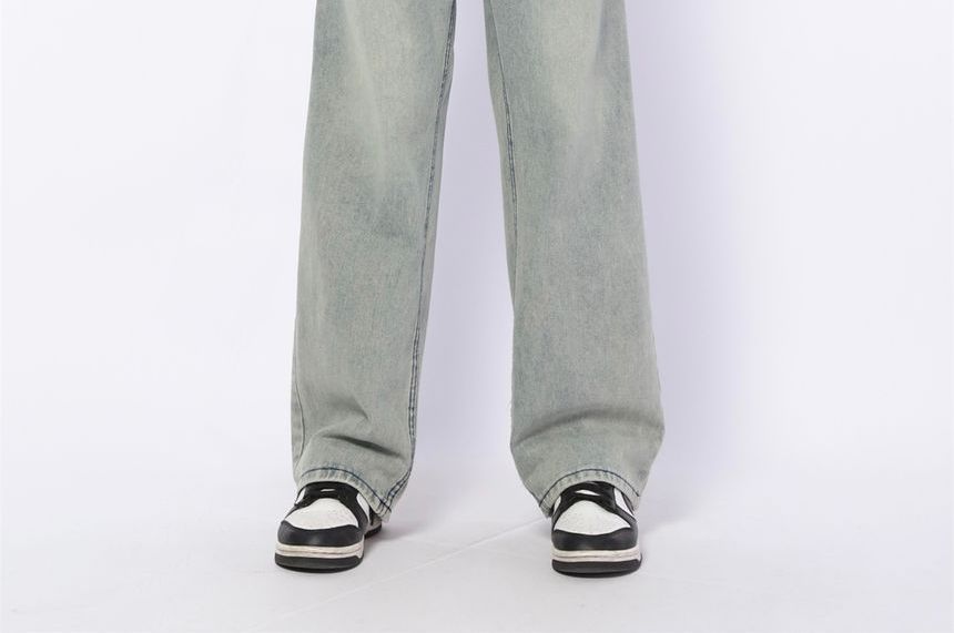 AXEN - Hoge taille gewassen losse jeans