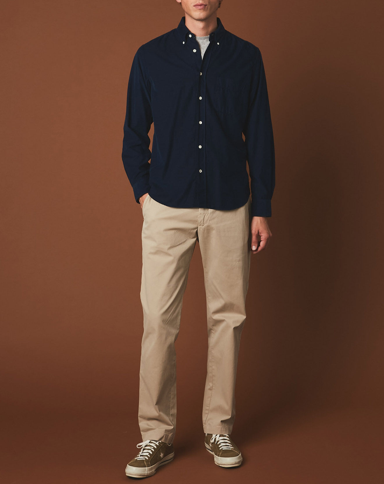 Hartford Chemise en Velours Milleraies regular Pitt Pat encre