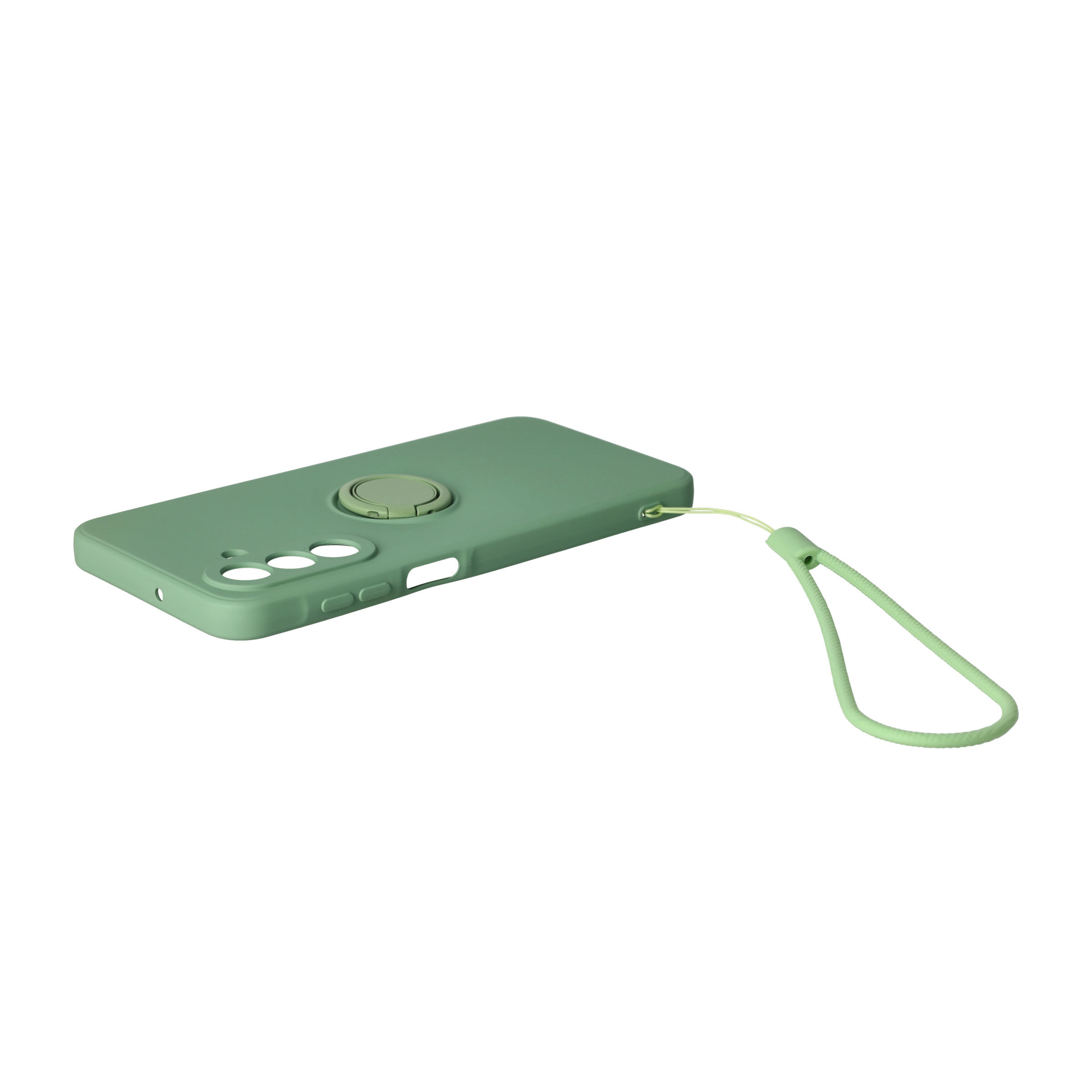 Samsung Galaxy A17 Silikon Case Hülle mit Kameraschutz   Kickstand Haltering - Grün