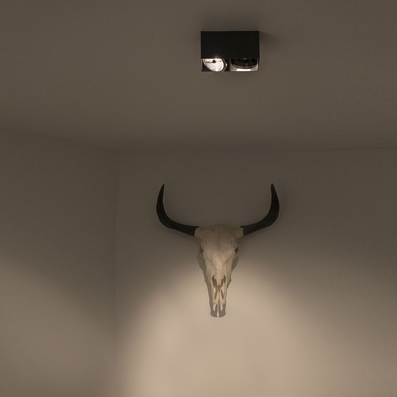 Design spot zwart rechthoekig 2-lichts - Box