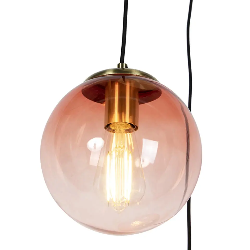 Qazqa hanglampen pallon roze e27