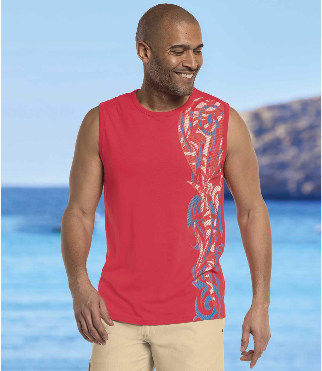 Lot de 2 Tee-Shirts Sans Manches Imprimé Maori