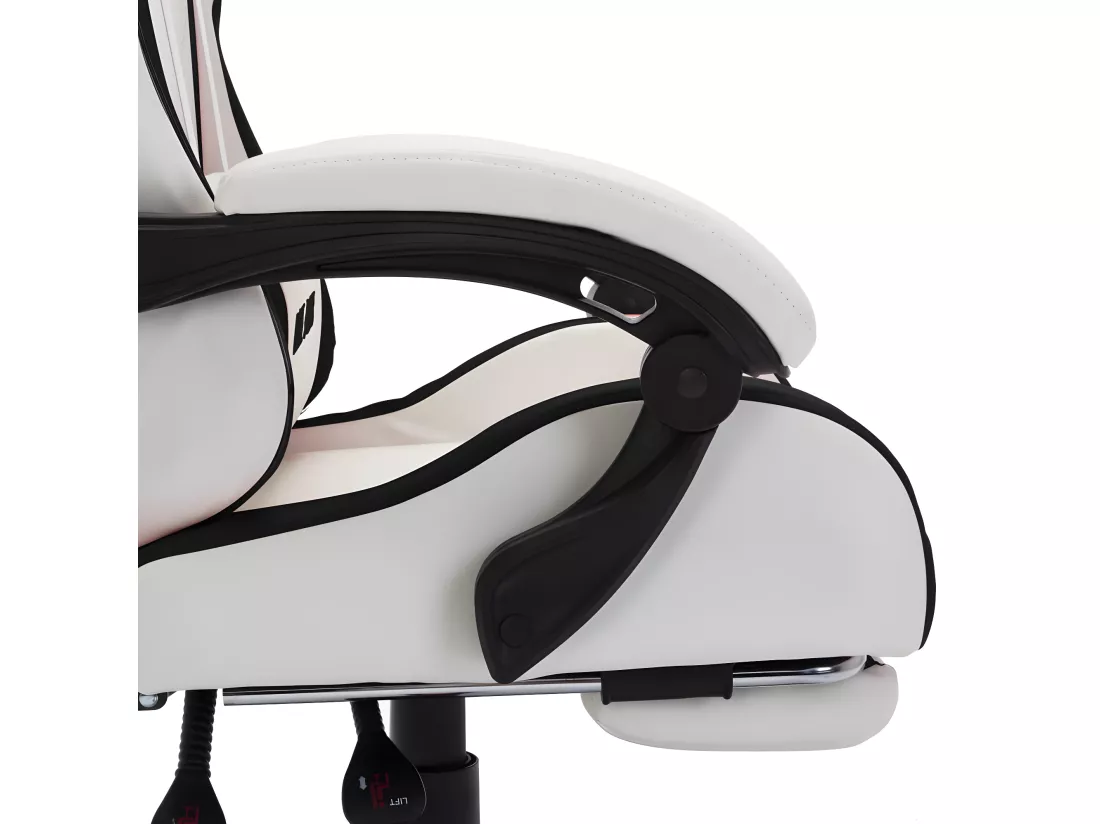Fauteuil de jeux vidéo avec LED RVB Noir et blanc Similicuir