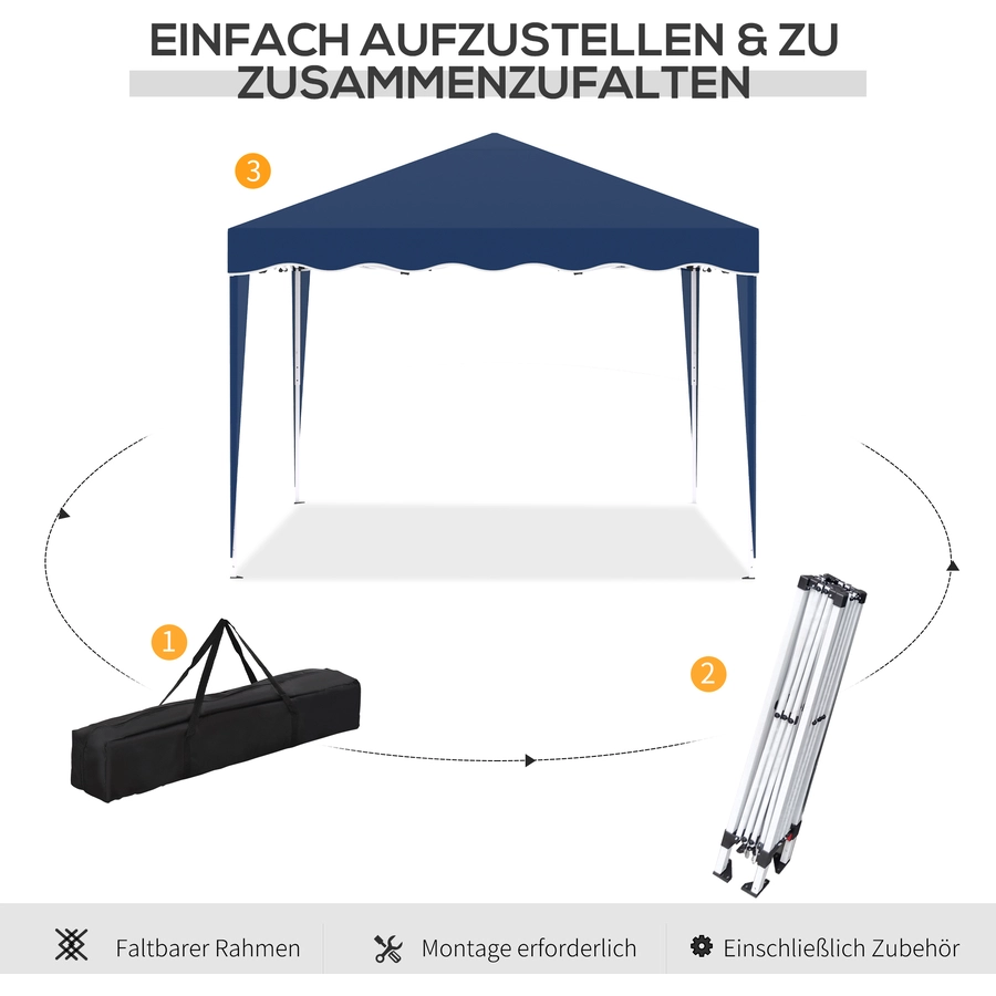 Outsunny Faltpavillon mit Tragetasche blau