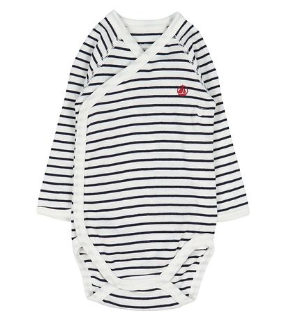 Petit Bateau Slå-om Body l/æ - 3-pak - Blå/Hvid Stribet