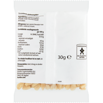 Jumbo Geroosterde Pijnboompitten 30 g