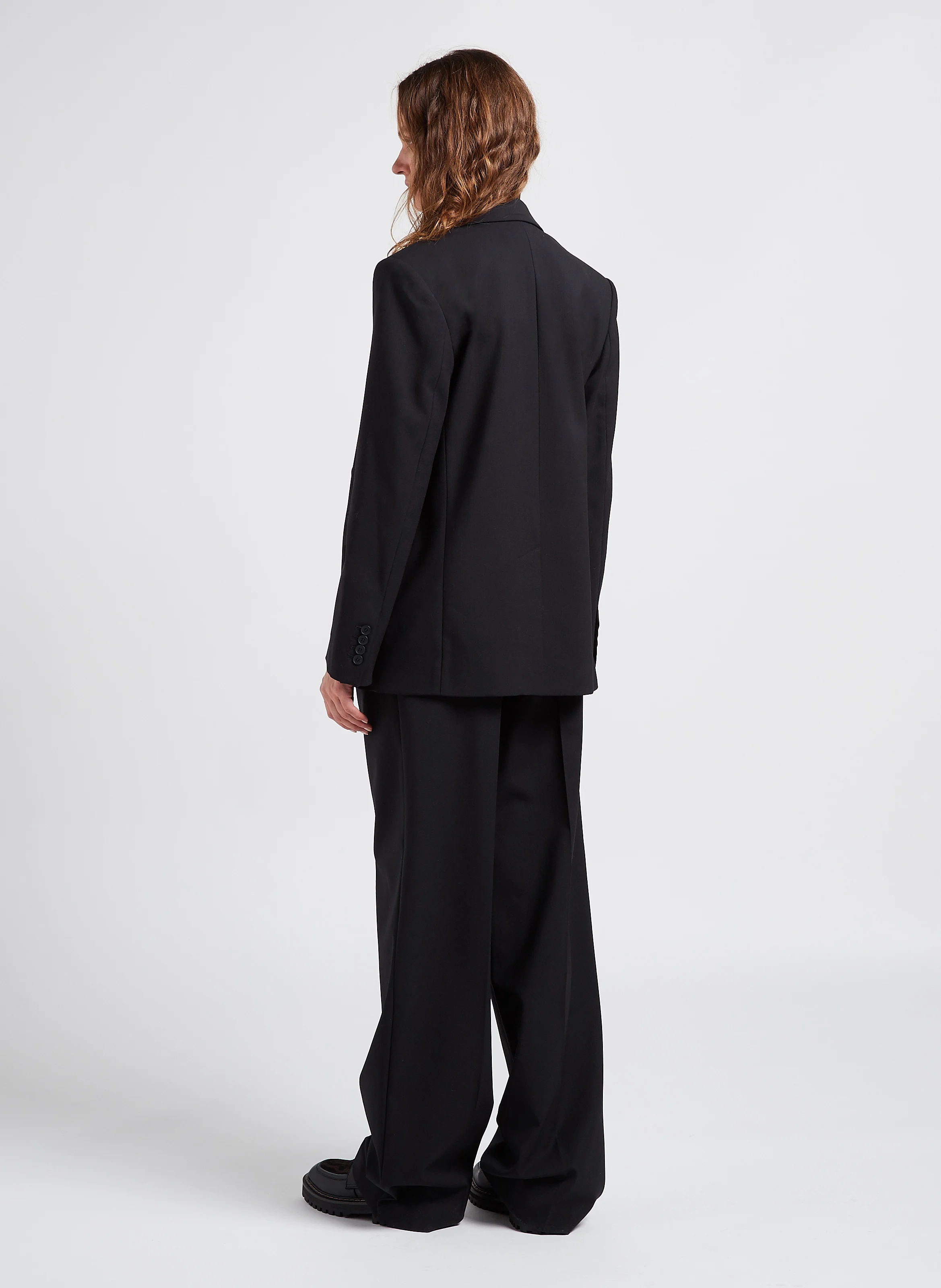 ISALINE - Pantalon à pinces en laine mélangée | Noir