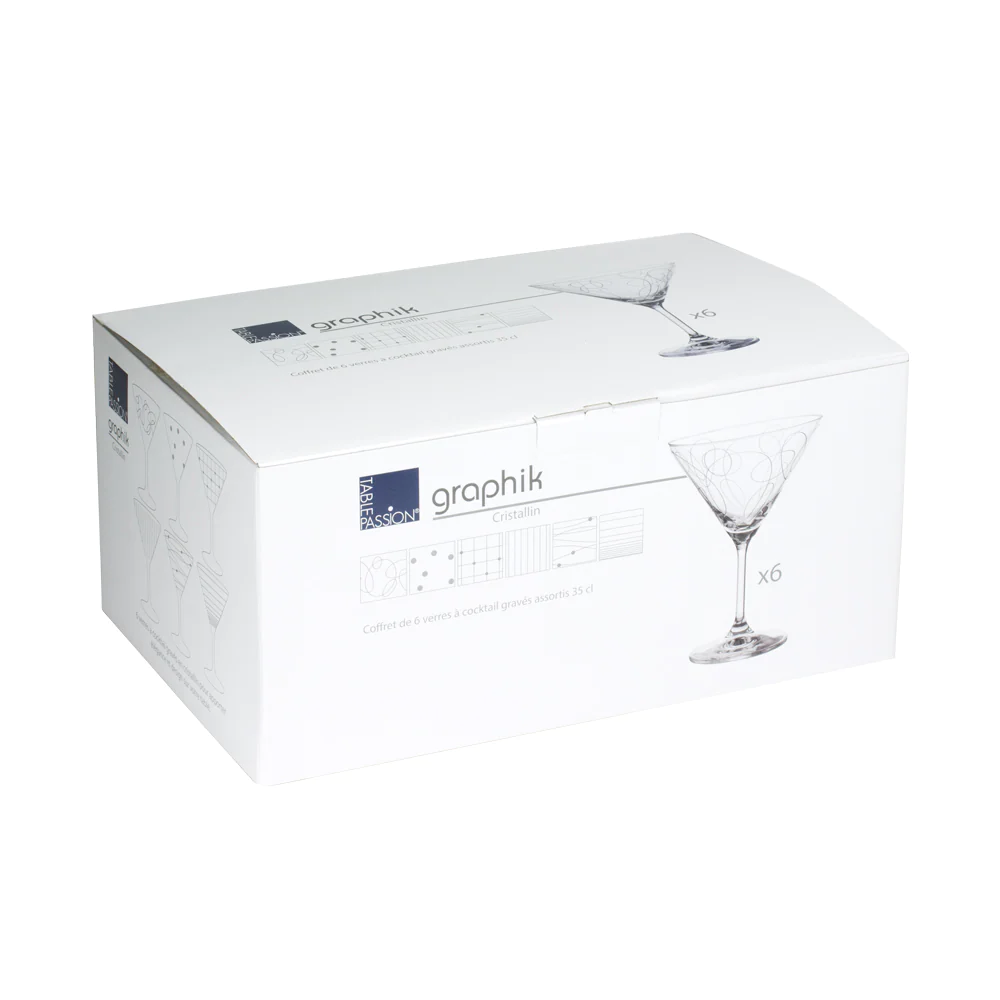 Coffret de 6 verres à cocktail Graphik 35 cl Table passion