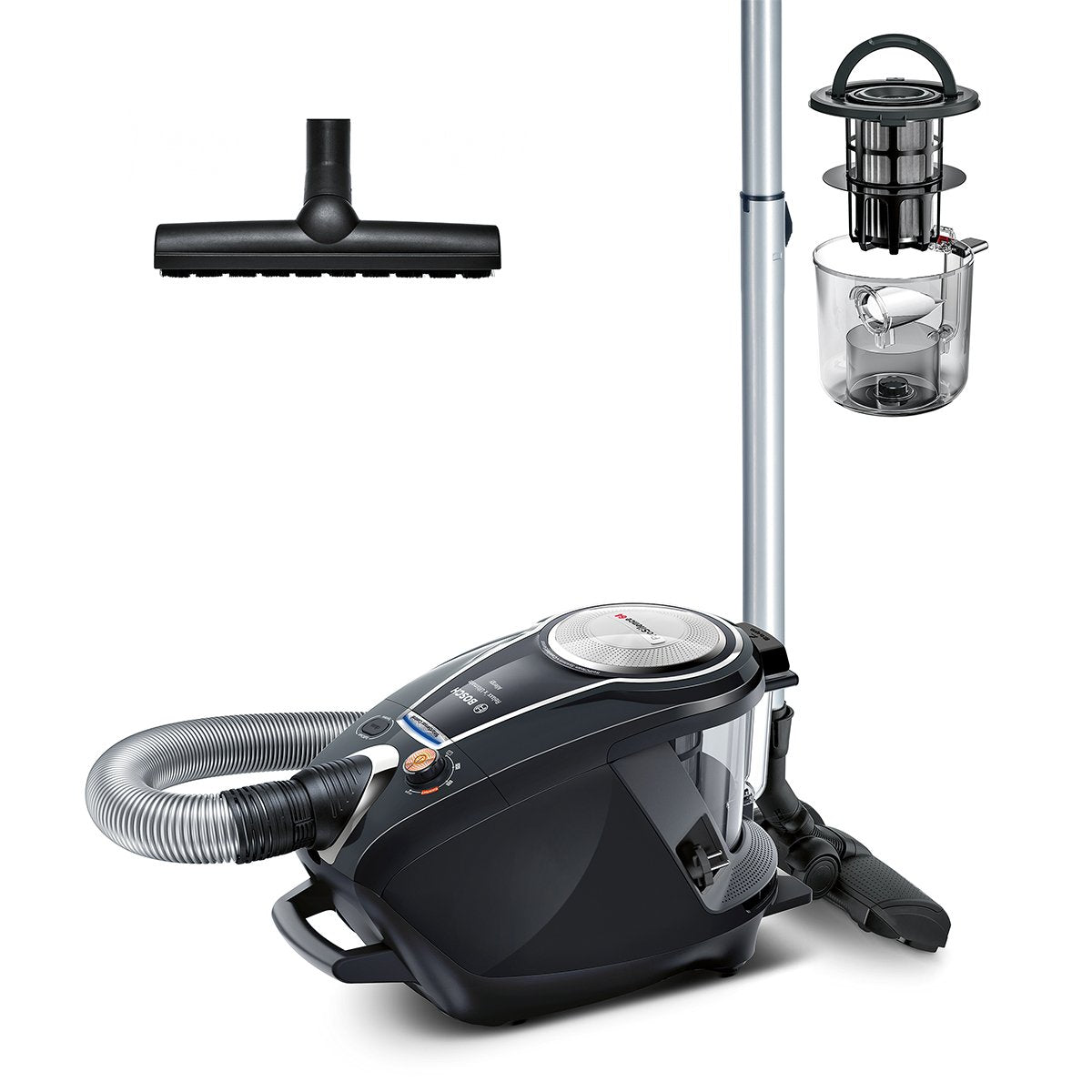 Bosch Electroménager Série 8, BGS7MS64, aspirateur traîneau sans Sac ProSilence, extrêmement Silencieux, Technologie SensorBagless et système de Netto