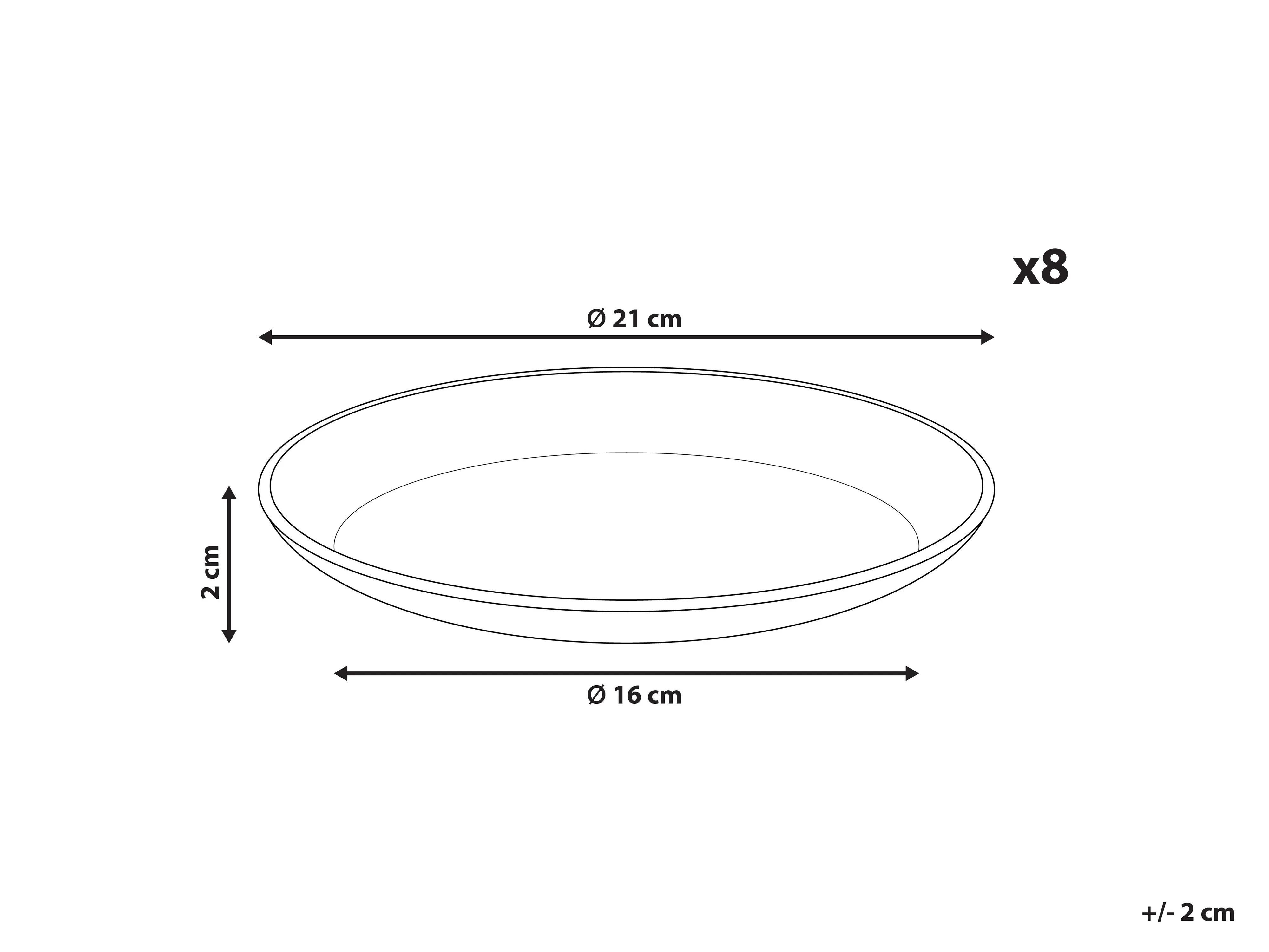 Set van 8 dessertborden SESAME Steengoed Lichtgrijs