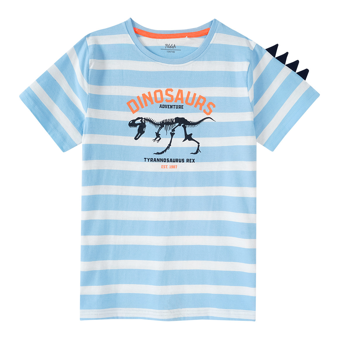 Yigga Jungen Shorty mit Dino-Print hellblau / dunkelblau / weiss