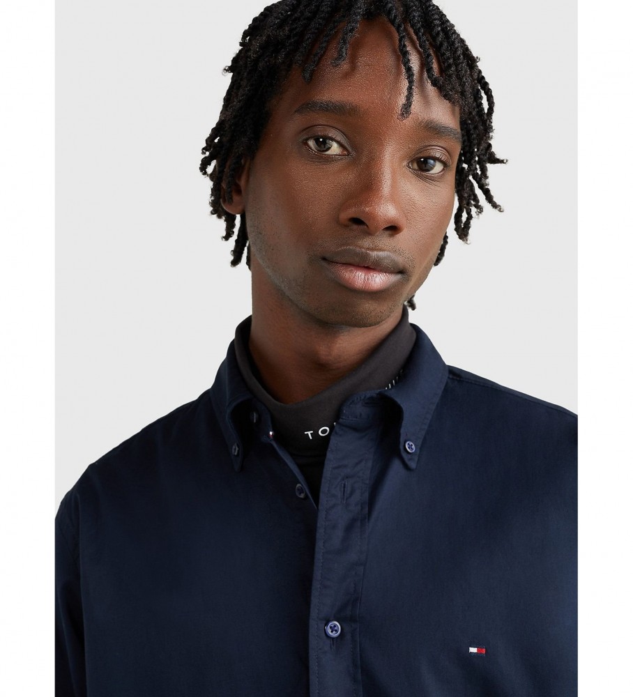 Camisa Tommy Hilfiger TH Flex de popeln de algodn marine