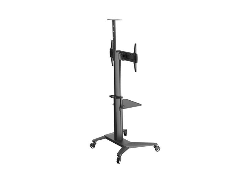 PureMounts TV-Trolley PDS-0002C PureMounts DS, Schwarz TV Rollwagen – Full Motion – VESA 200-600, matt-Schwarz