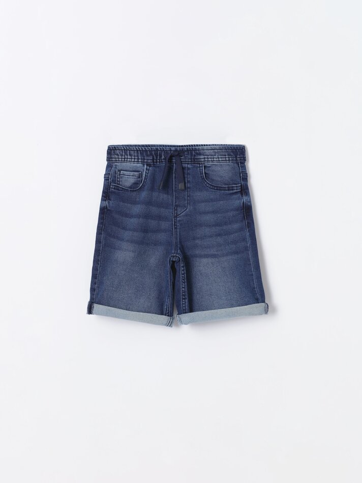 Bermuda de ganga jogger - Azul-marinho